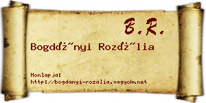 Bogdányi Rozália névjegykártya